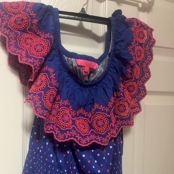 Kalama off shoulder smoked mini dress.Red - Picture 3 of 3